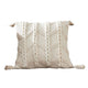 Throw Pillow Cover | 18" | Braided Tassels | Cream