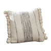 Throw Pillow Cover | 18" | Pom Pom Edges | Cream