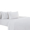 Matt 4 Piece Full Bed Sheet Set, Soft Organic Cotton, Stripes, White By Casagear Home