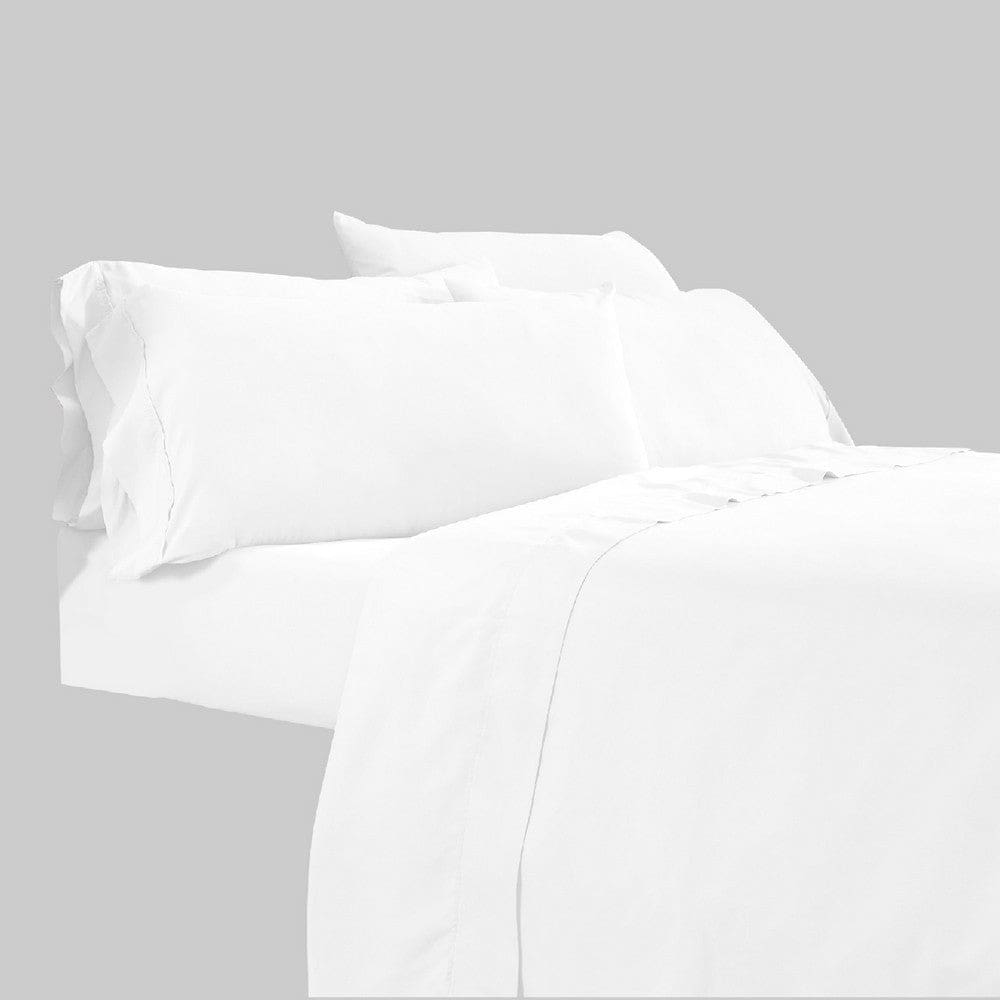 Minka 4 Piece Twin Bed Sheet Set, Soft Antimicrobial Microfiber, White By Casagear Home