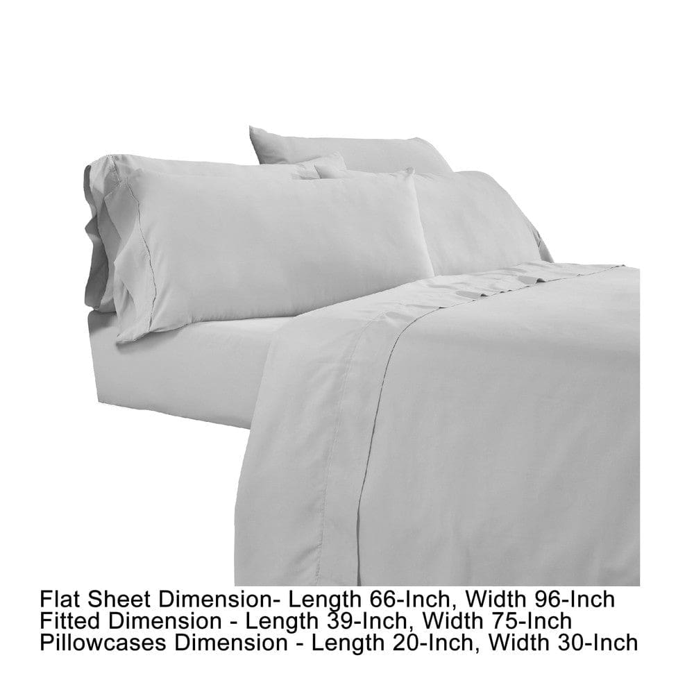 Minka 4 Piece Twin Bed Sheet Set Soft Antimicrobial Microfiber Gray By Casagear Home BM276845