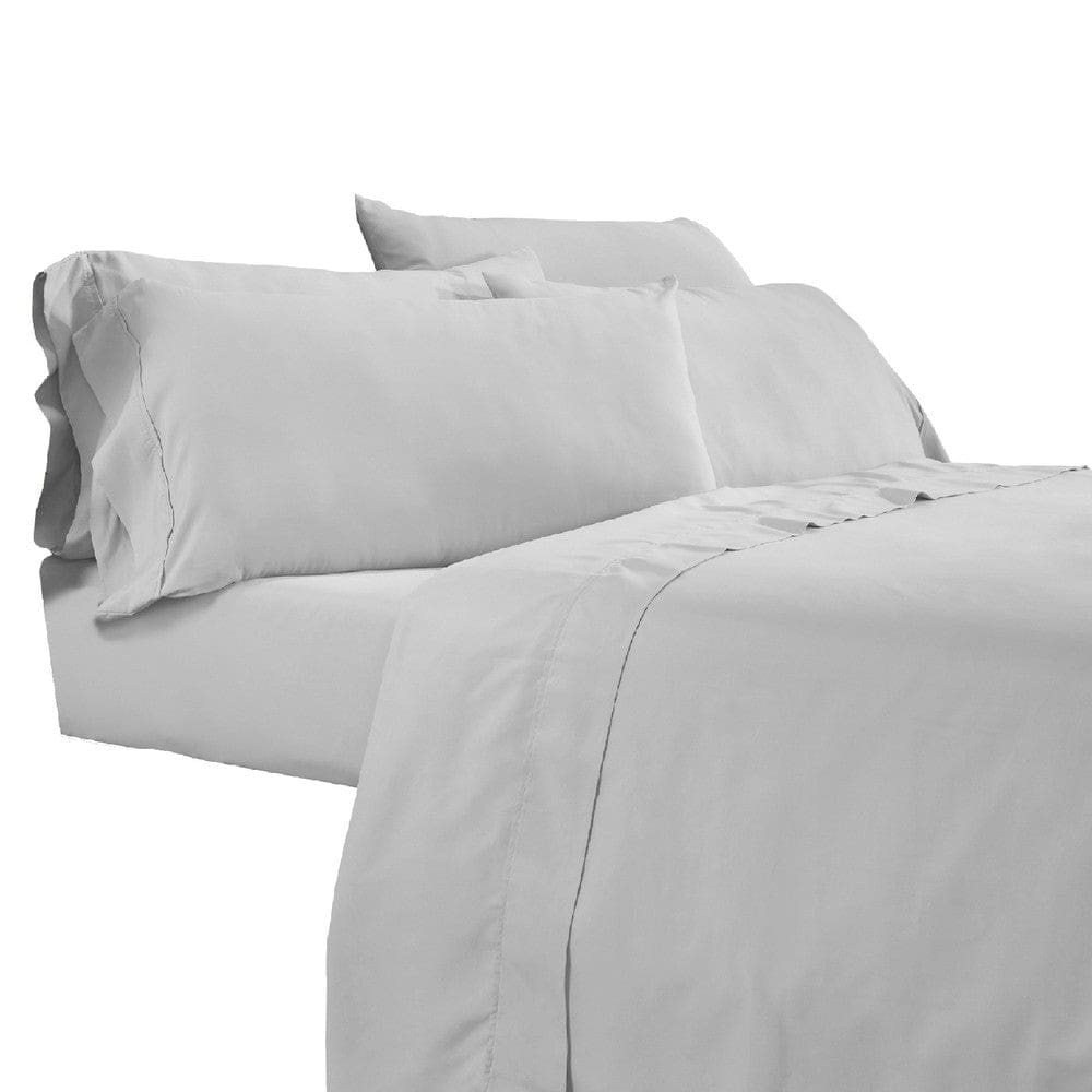 Minka 6 Piece Full Bed Sheet Set, Soft Antimicrobial Microfiber, Gray By Casagear Home