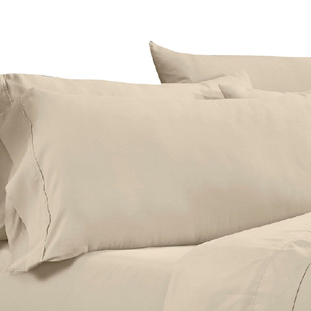 Minka 6 Piece King Bed Sheet Set Soft Antimicrobial Microfiber Beige By Casagear Home BM276853