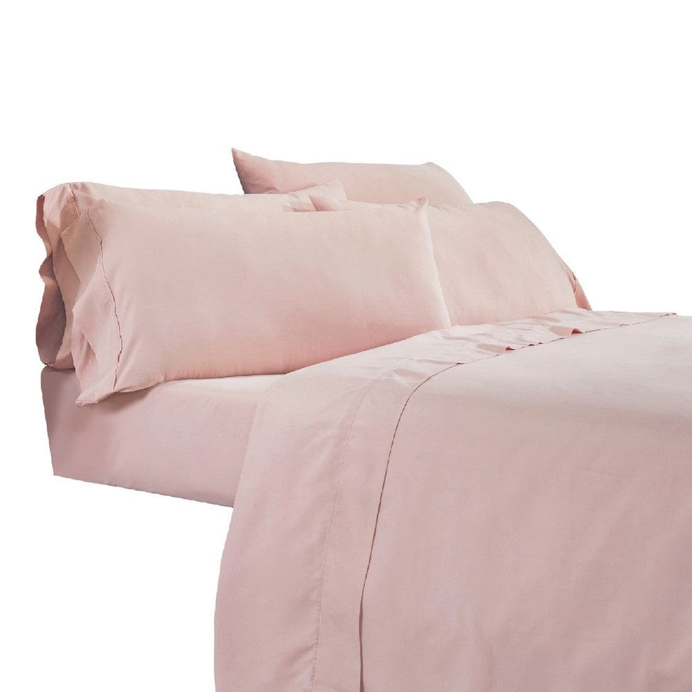 Minka 6 Piece Full Bed Sheet Set, Soft Antimicrobial Microfiber, Pink By Casagear Home