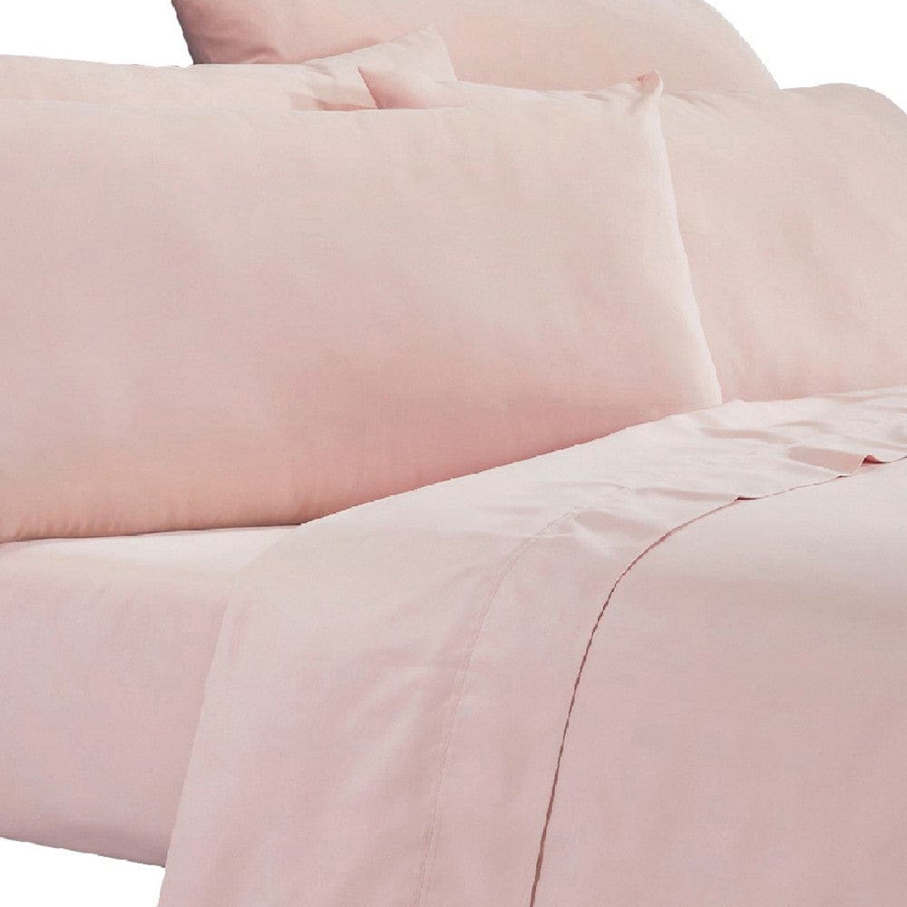 Minka 6 Piece Full Bed Sheet Set Soft Antimicrobial Microfiber Pink By Casagear Home BM276856