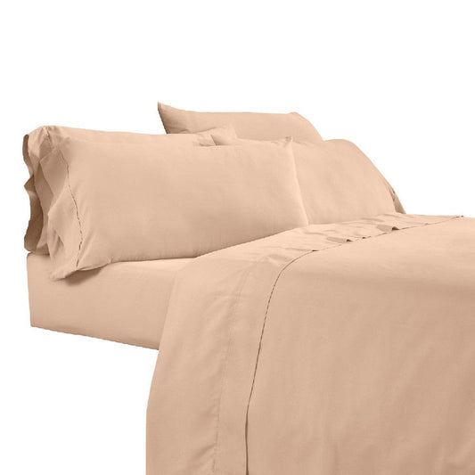 Minka 6 Piece California King Bed Sheet Set, Soft Microfiber, Sand Pink By Casagear Home