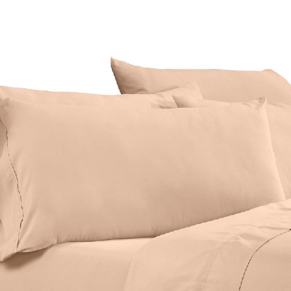 Minka 6 Piece California King Bed Sheet Set Soft Microfiber Sand Pink By Casagear Home BM276864