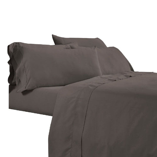 Minka 6 Piece Full Bed Sheet Set, Soft Antimicrobial Microfiber, Dark Brown By Casagear Home