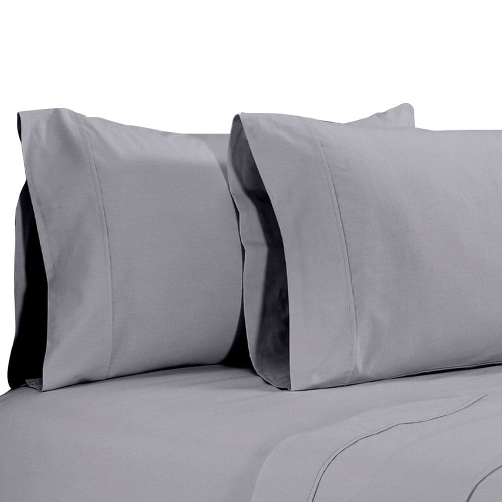 Matt 4 Piece California King Bed Sheet Set Soft Organic Cotton Light Gray By Casagear Home BM276875