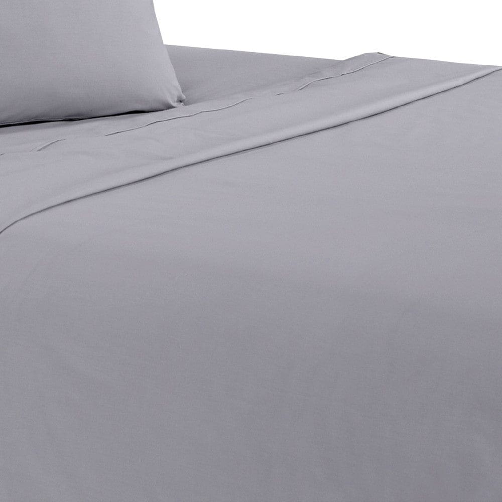 Matt 4 Piece California King Bed Sheet Set Soft Organic Cotton Light Gray By Casagear Home BM276875