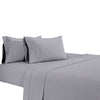 Matt 4 Piece Queen Bed Sheet Set, Soft Organic Cotton, Light Gray By Casagear Home