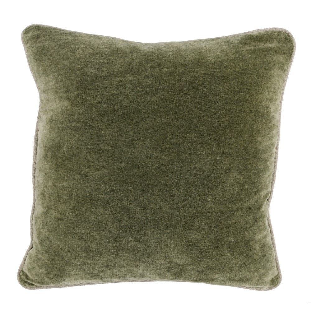 Hillary Throw Pillow | 18" Square | Velvet | Welt Cord | Green