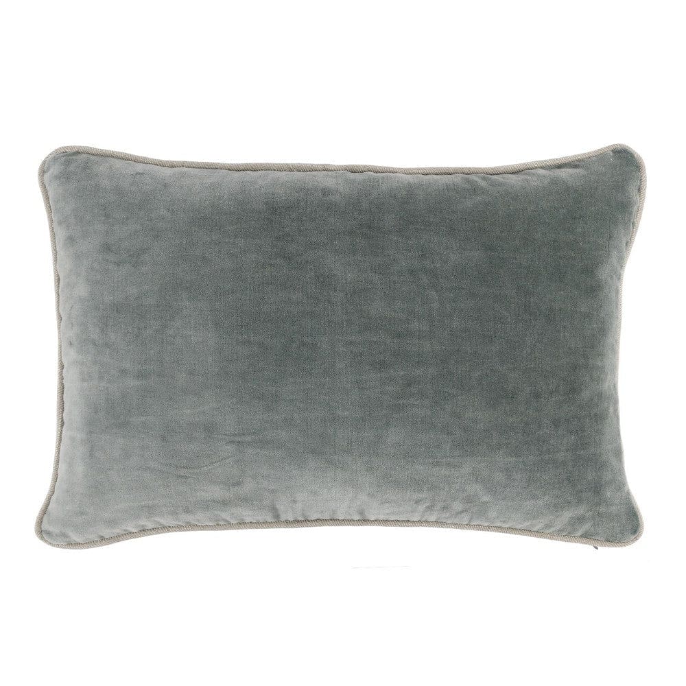 Hillary Lumbar Pillow | 20" | Velvet Welt | Sage Green