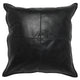 Norm Throw Pillow | 22" Square | Stitched Leather | Black