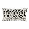 Throw Pillow | 26" Lumbar | Cotton | Tribal Pattern | Black & White