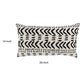 26 Inch Cotton Decorative Lumbar Throw Pillow Tribal Pattern Black White By Casagear Home BM276948