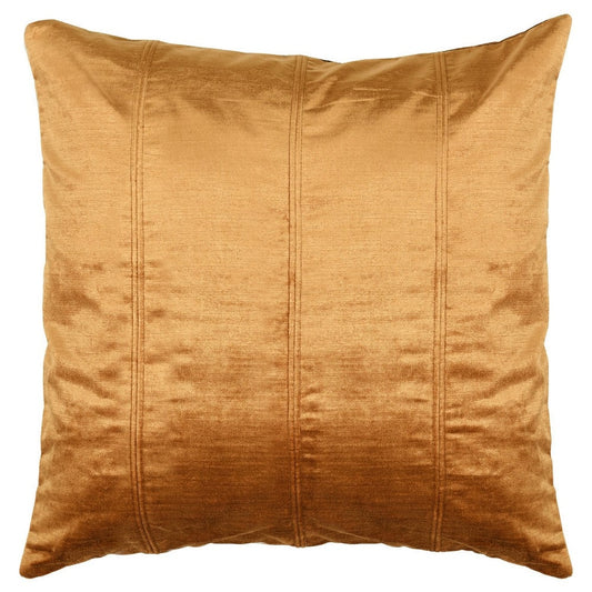 Chad 20 Inch Square Velvet Decorative Throw Pillow, Plush, Copper By Casagear Home