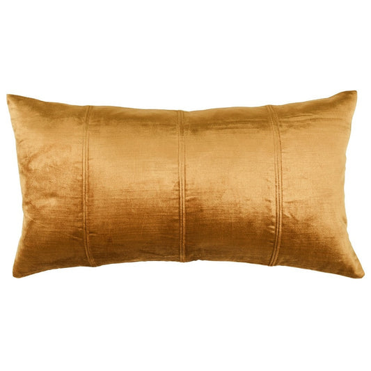 Chad 26 Inch Velvet Decorative Lumbar Throw Pillow, Plush, Copper By Casagear Home