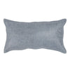 Norm 26 Inch Leather Decorative Lumbar Throw Pillow, Stitched, Soft Gray By Casagear Home