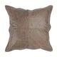 Norm Throw Pillow | 22" Square | Stitched Leather | Taupe Brown