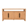 Jax 65 Inch Pine Wood 4 Door Sideboard Handcrafted Natural By Casagear Home BM276980