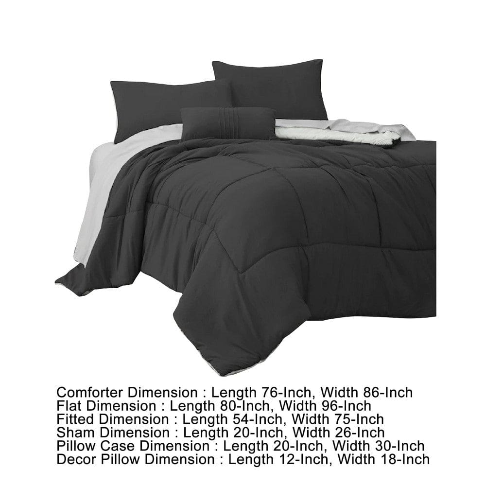 Alice 8 Piece Full Comforter Set Soft Dark Gray By The Urban Port By Casagear Home BM276982