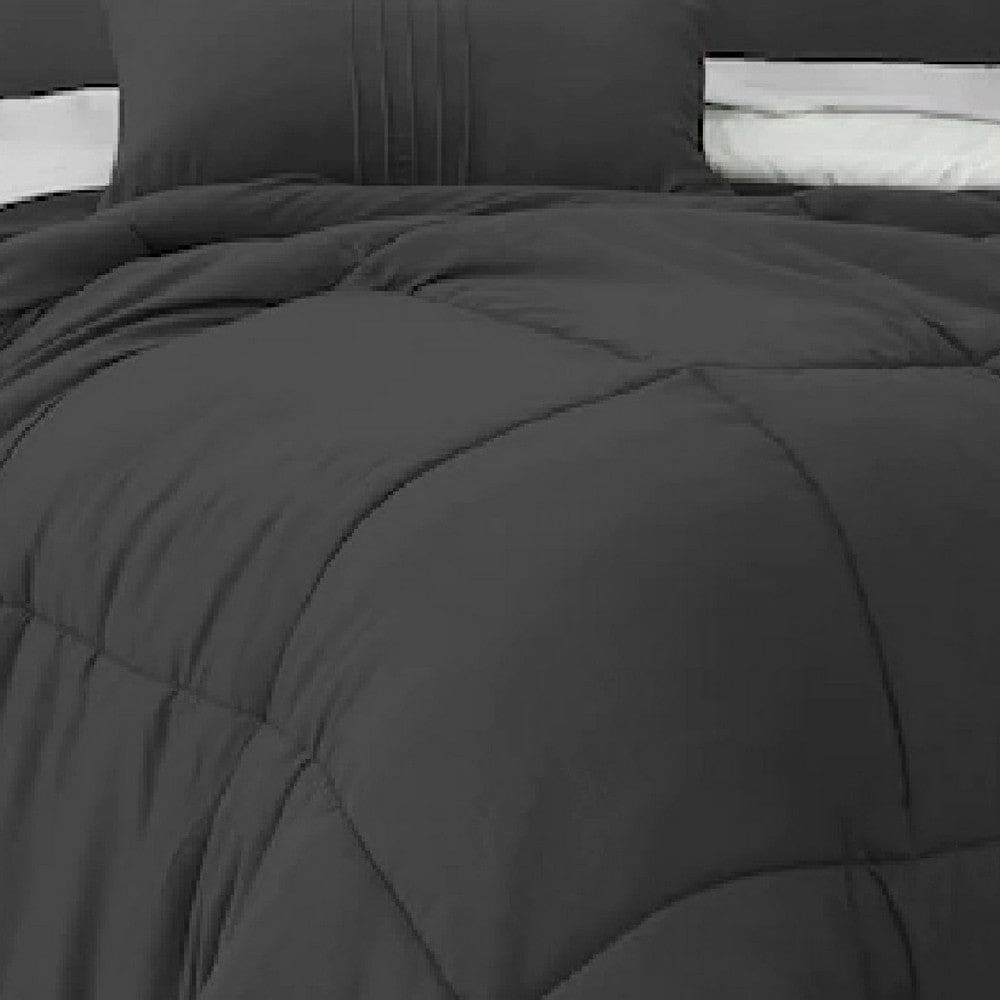 Alice 8 Piece King Comforter Set Soft Dark Gray By The Urban Port By Casagear Home BM276984