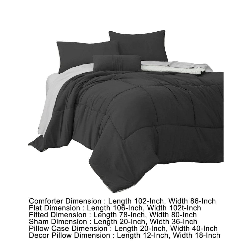 Alice 8 Piece King Comforter Set Soft Dark Gray By The Urban Port By Casagear Home BM276984