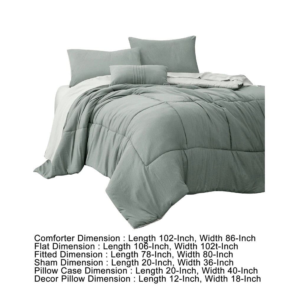 Alice 8 Piece King Comforter Set Reversible Soft Sage By The Urban Port By Casagear Home BM276989