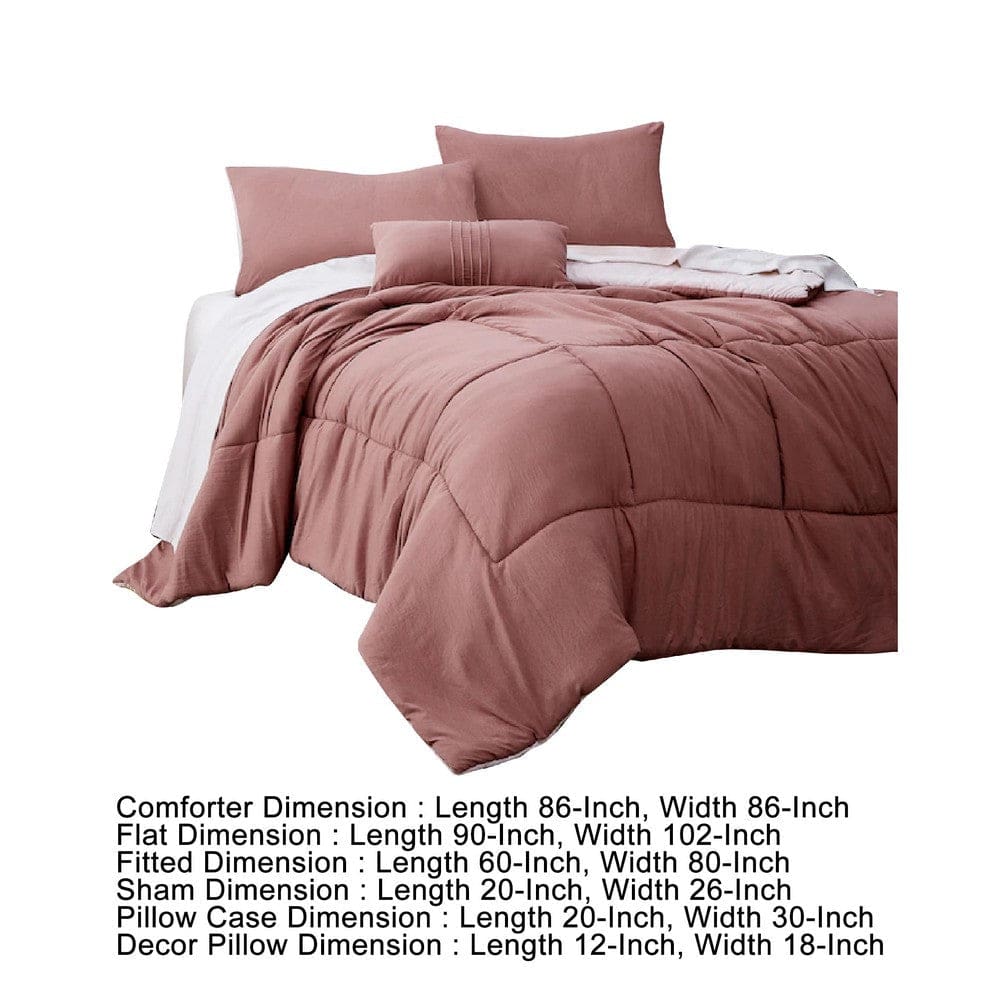 Alice 8 Piece Queen Comforter Set Reversible Soft Rose By The Urban Port By Casagear Home BM276993