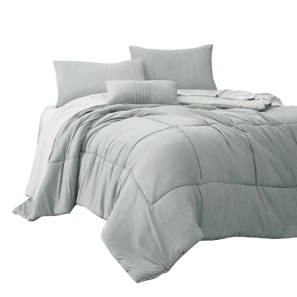 Alice Comforter Set | 8 Piece Full | Light Gray | The Urban Port