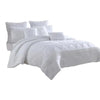 Tyler 8 Piece Queen Comforter Set, Ogee Design, White By Casagear Home