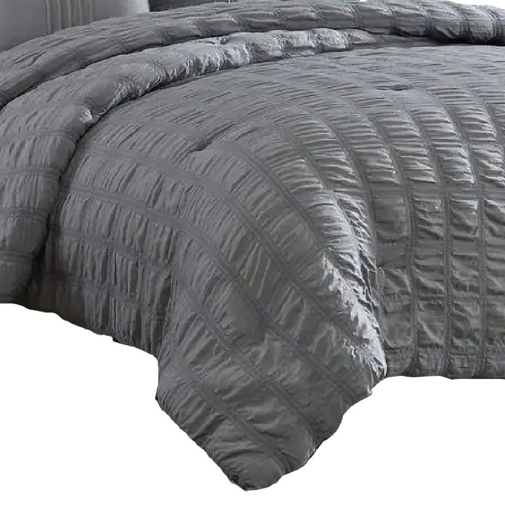 Alice 5 Piece Queen Comforter Set Textured The Urban Port Gray By Casagear Home BM277005