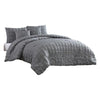 Alice 5 Piece King Comforter Set, Textured Gray By Casagear Home