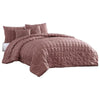 Alice 5 Piece Queen Comforter Set, Textured, Rose Pink By Casagear Home
