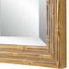 34 Inch Wood Rectangular Wall Mirror Bamboo Design Gold Gray By Casagear Home BM277019