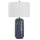 Table Lamp | 27" | Ceramic | Wavy Texture | Blue, Silver, White