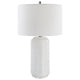 Table Lamp | 27" | Ceramic | Wavy Texture | Silver & White