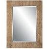 39 Inch Wood Frame Wall Mirror Chevron Design Brown By Casagear Home BM277035