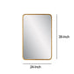38 Inch Wood Wall Mirror Metal Frame Rounded Corners Gold By Casagear Home BM277040