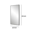 40 Inch Wood Wall Mirror Rectangular Thin Frame Black By Casagear Home BM277041