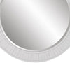 34 Inch Wood Round Wall Mirror Weathered Finish White By Casagear Home BM277043