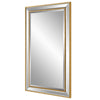 Wall Mirror | 40" | Rectangular Beveled Panel | Gold