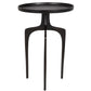 22 Inch Metal Round Accent Table Three Curved Legs Antique Brown By Casagear Home BM277047
