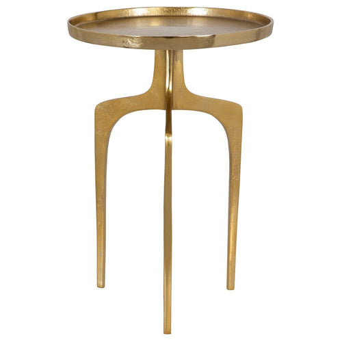 Accent Table | 22" Round | Metal | 3 Curved Legs | Gold