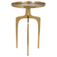 22 Inch Metal Round Accent Table, Three Curved Legs, Gold By Casagear Home