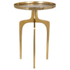 Accent Table | 22" Round | Metal | 3 Curved Legs | Gold