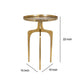 22 Inch Metal Round Accent Table Three Curved Legs Gold By Casagear Home BM277048