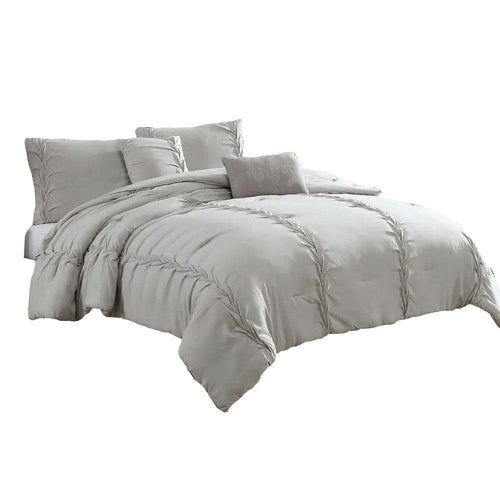 Tyler Comforter Set | 8 Piece King | Puckered | Light Gray | Urban Port