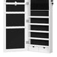 Max 47 Inch Wood Jewelry Cabinet Mirrored Door LED Lights White By Casagear Home BM277127